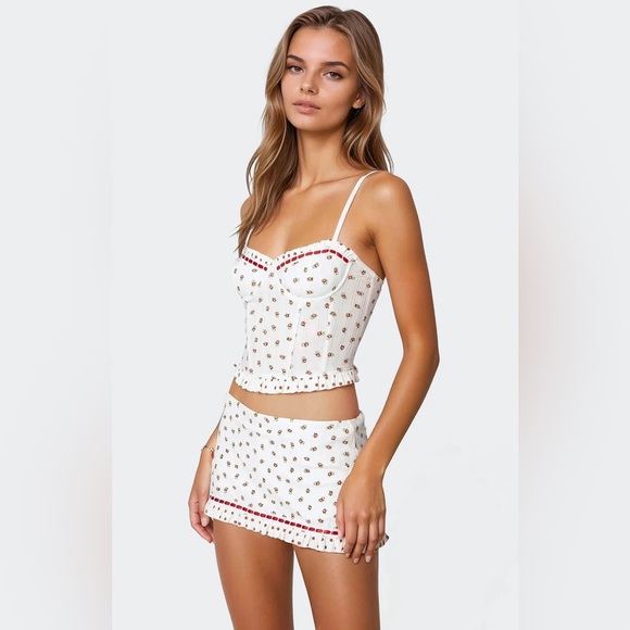 Edikted Floral Corset Top & Mini Skirt Matching Festival Set | NWT Size S & XS - Picture 4 of 17